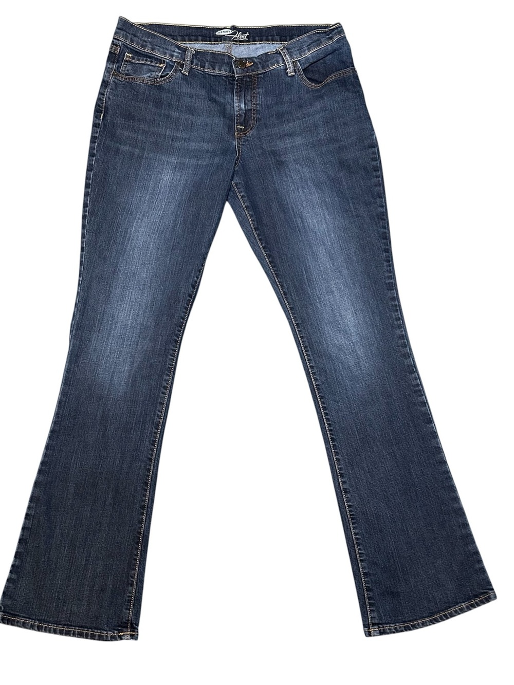 OLD NAVY Womens Jeans blue Mid Rise Sz 12 long boot cut the flirt stretch #268